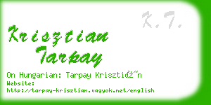 krisztian tarpay business card